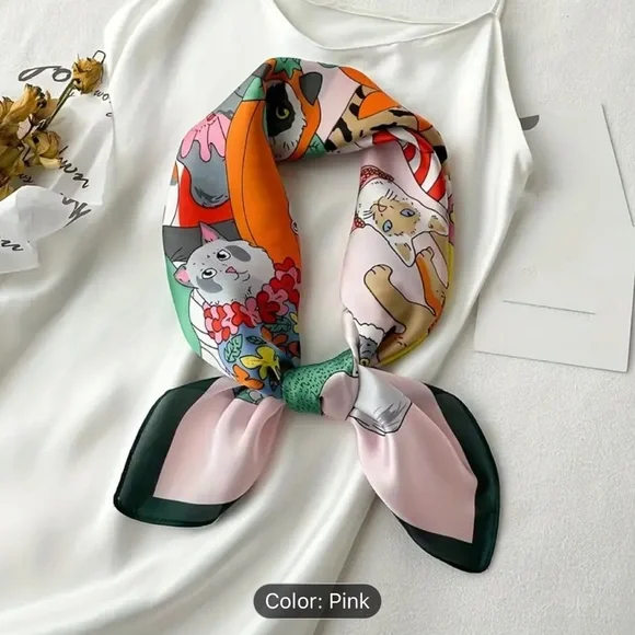 💕 Colorful Silk Scarf - Picture 2 of 2